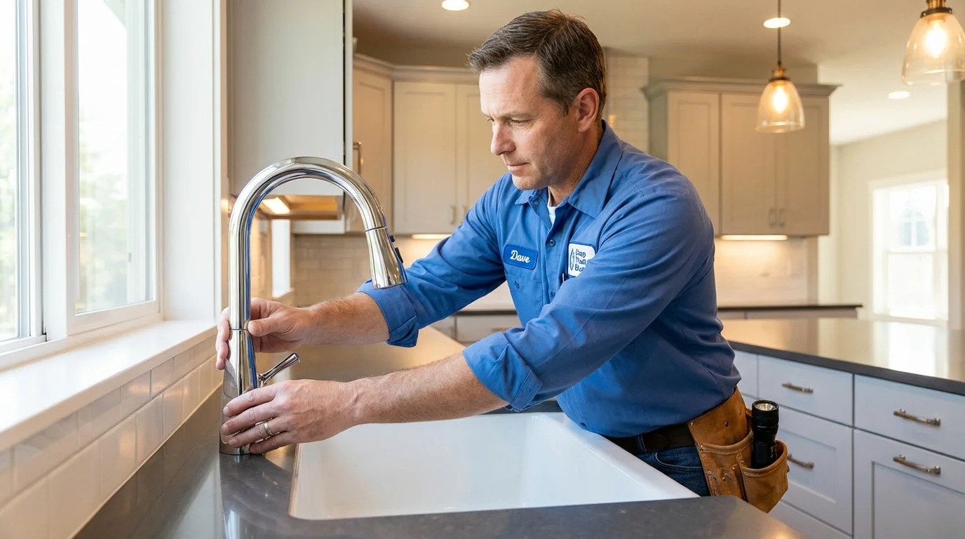 Kitchen faucet installation by Johns Plumbing LLC in Cary